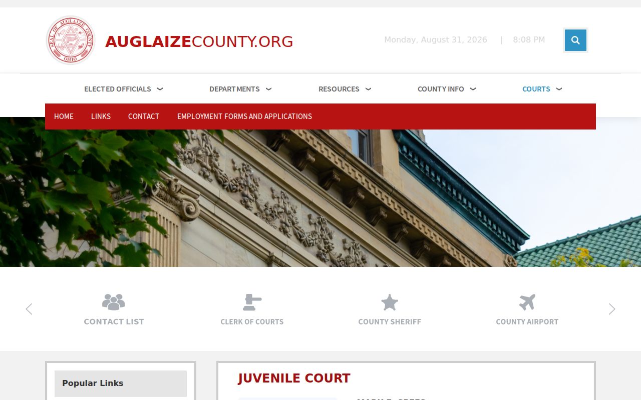 Auglaize County court case records Juvenile Court access route