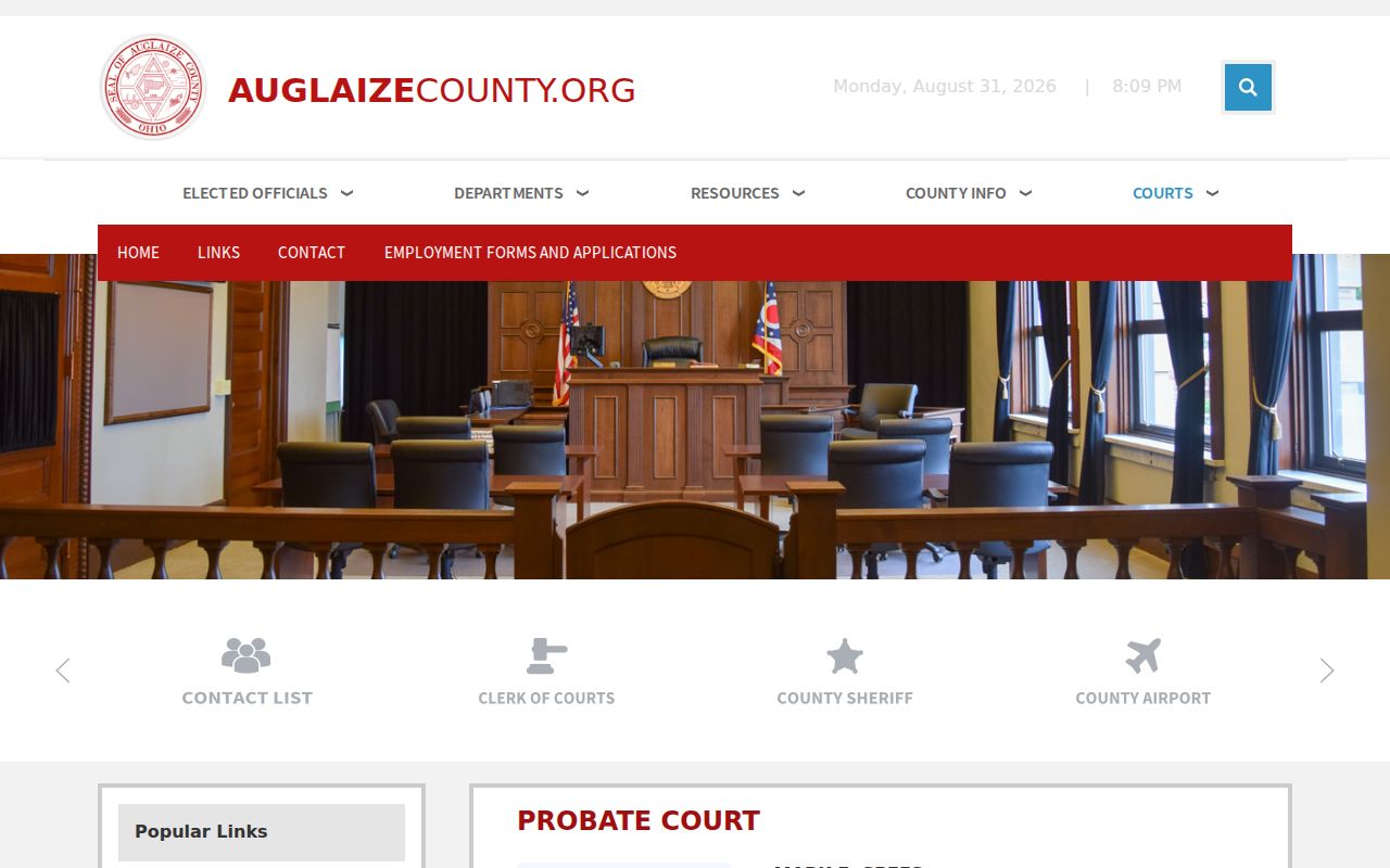 Auglaize County court case records Probate Court route