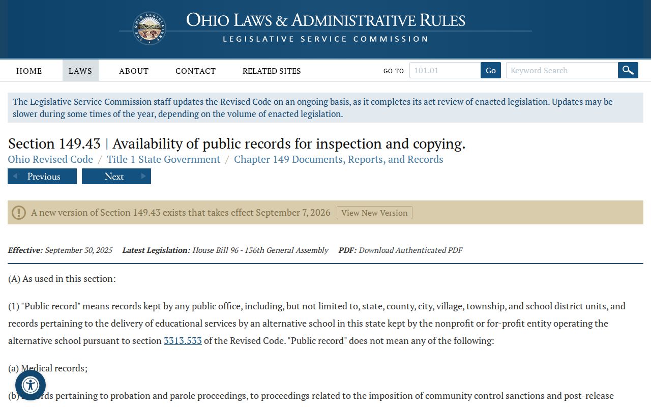 Auglaize County court case records Ohio public records law