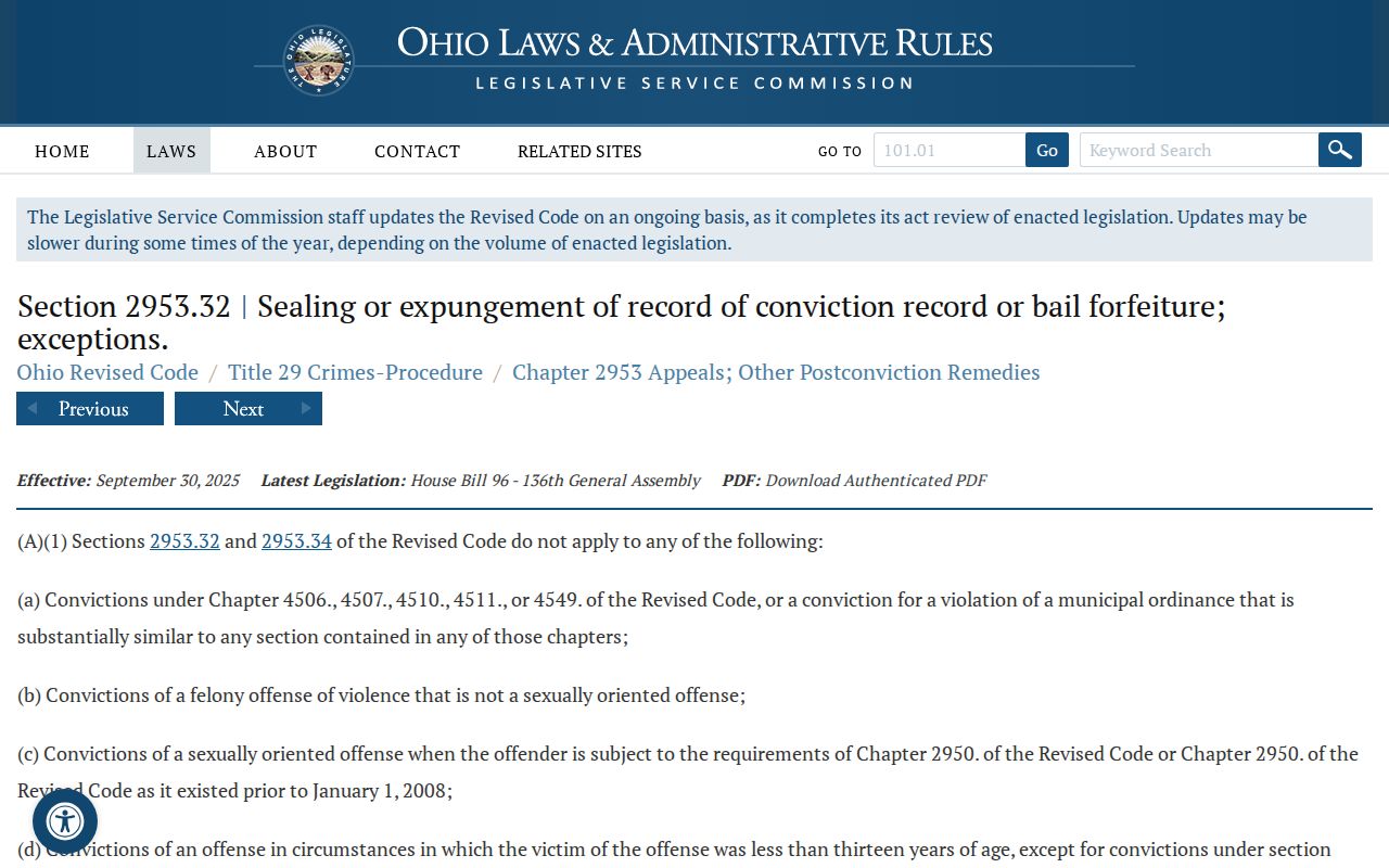 Auglaize County criminal court dockets sealing and expungement access rules