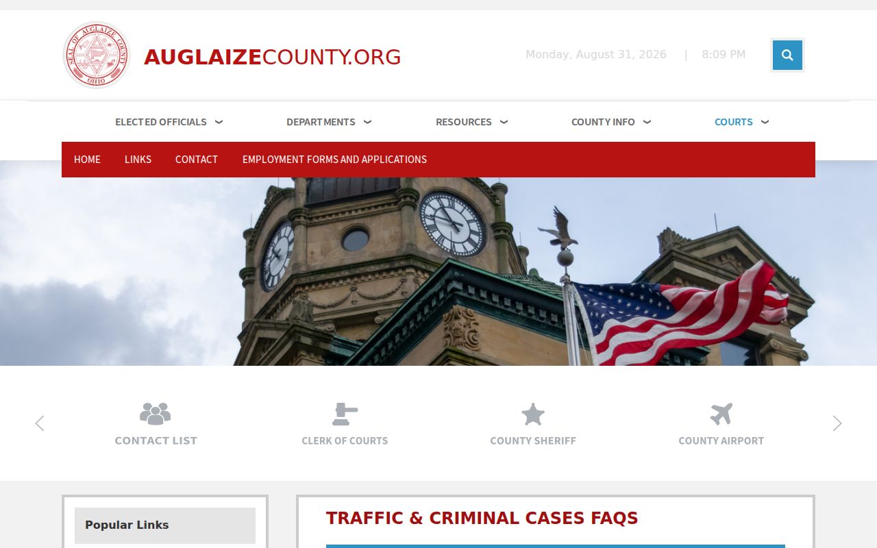 Auglaize County traffic court record and traffic criminal FAQ